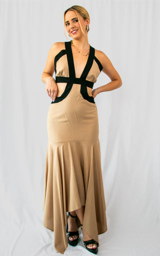 Vestido Lino Bicolor